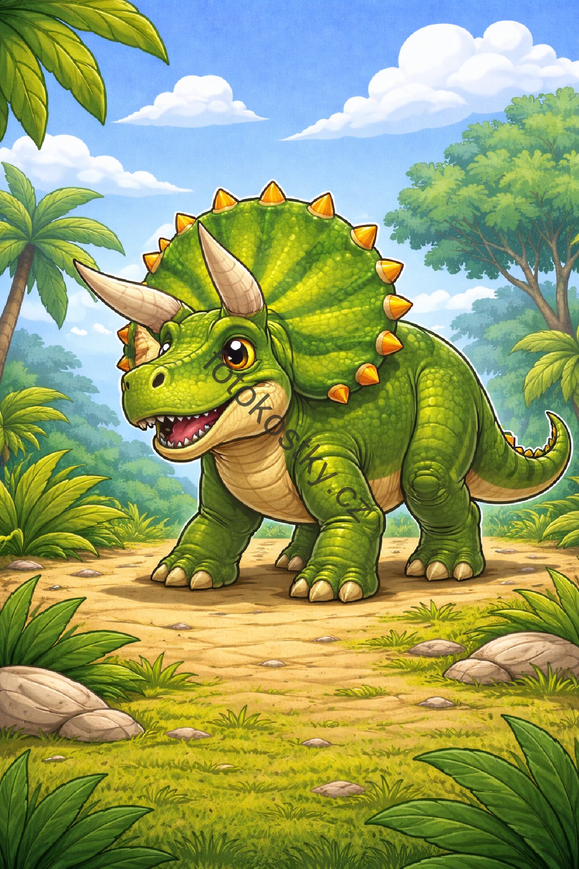 Triceraptos v džungli